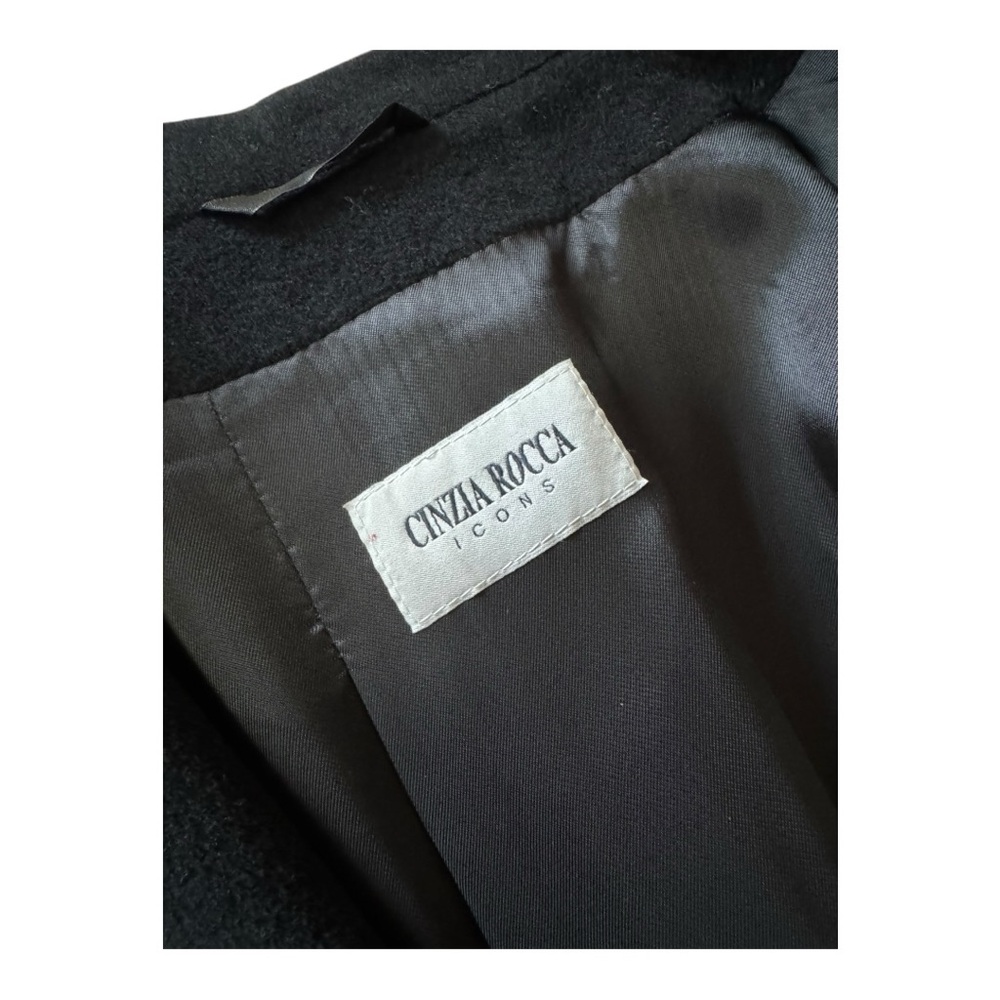 CINZIA ROCCA ICONS | Belted Fitted Wool & Cashmere Coat in Black, Size 4 - Picture 5 of 8